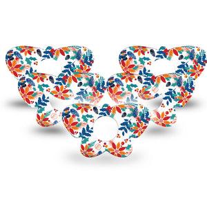 ExpressionMed Joyful Wreath Infusion Set Butterfly Shape Tape 10-Pack Tape Floral Joyful Wreath, Plaster Continuous Glucose Monitor Design