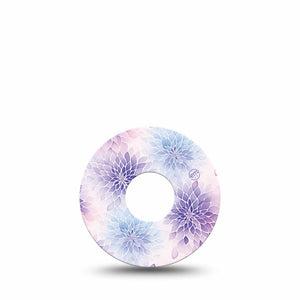 ExpressionMed Wisteria Fade Freestyle Libre 3 and Libre 3 Plus, Single Tape Ombre purple floral Overlay Patch for Continuous Glucose Monitor