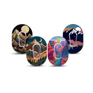 ExpressionMed Scenic Sights Dexcom G6 Mini, tape and sticker  Majestic mountain scenery views Waterproof Adhesive Tape for CGM