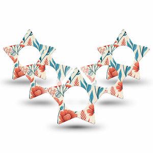 ExpressionMed Desert Wildflower Freestyle Libre, Libre 2 Plus, and Abbott Lingo Star, 5-Pack Color-rich botanical print Accessories for Continuous Glucose Monitor