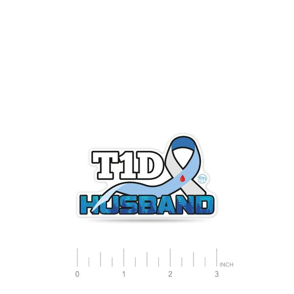 ExpressionMed T1D Husband Decal Sticker Supportive Husband of Type 1 Diabetic  Decal Sticker Only