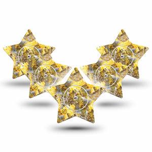 ExpressionMed Fall Camo Freestyle Libre 2 Star Shape Tape, Abbott Lingo,  5-Pack Tape and 5-Pack Sticker Outdoorsy Camo In Yellow Adhesive Tape CGM Design