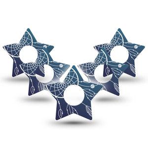 ExpressionMed Blue Dreamcatcher Infusion Set Star Shape Tape 10-Pack Tape Dream Filter Plaster Continuous Glucose Monitor Design