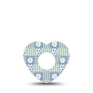 ExpressionMed Patchwork Flowers Infusion Heart, 5-Pack Mix patterns flowers Overlay Patch For Insulin Pump