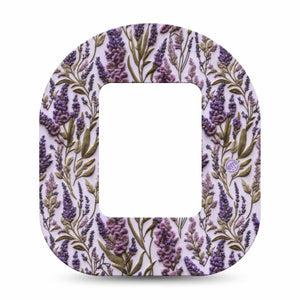 ExpressionMed Stitched Bloom Tandem Mobi, Single Tape Lavender embroidery Best Covers For Insulin Pump