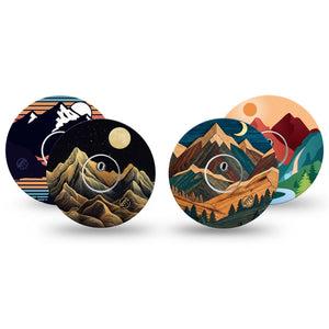 ExpressionMed Mountain Escapade Freestyle Libre 3 and Libre 3 Plus, tape and sticker  mountain landscape nature design Fixing Ring Tape for Continuous Glucose Monitor