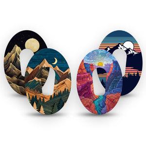 ExpressionMed Scenic Sights Dexcom G6, 4-Pack Tape Natural world exploration beauty Decorative Adhesive Tape for CGM