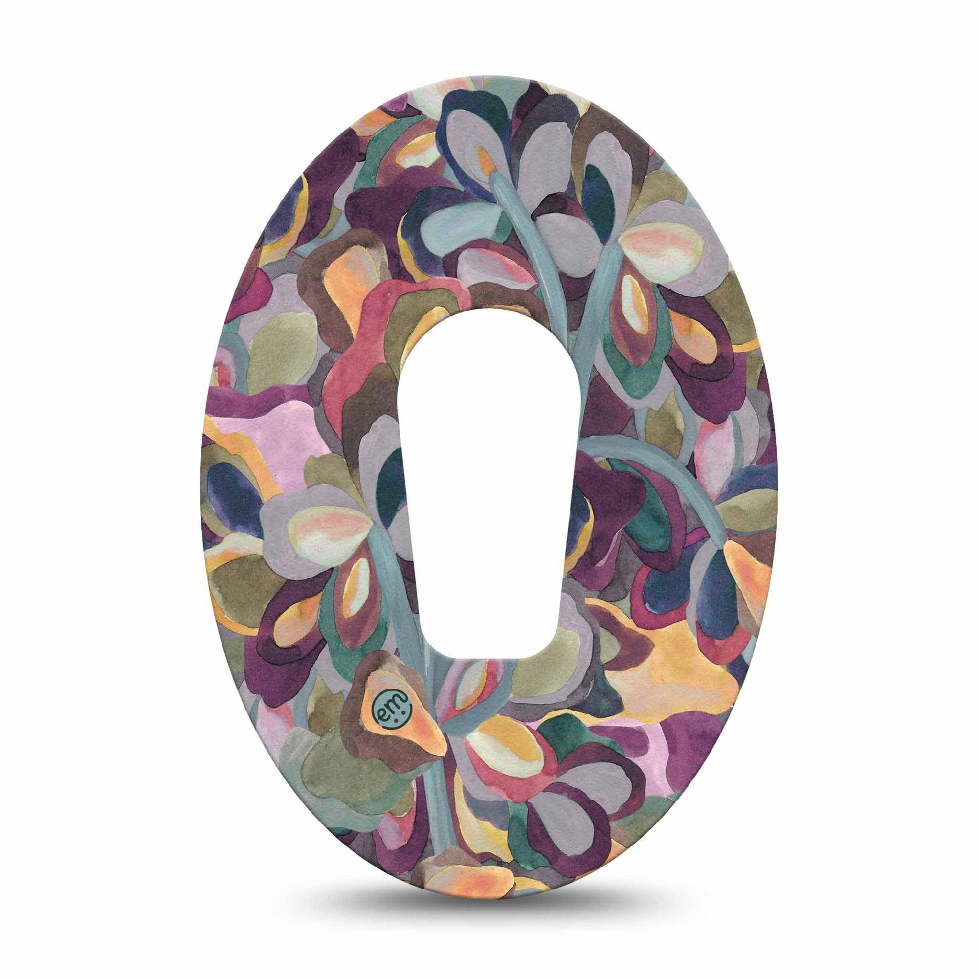 ExpressionMed Abstract Leaves Dexcom G6 Tape Single Tape Contemporary Floral Painting Inspired Plaster CGM Design