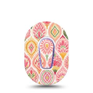ExpressionMed Blush Dexcom G6 Mini, Single Tape and Single Sticker soft pink design Waterproof Adhesive Tape for CGM