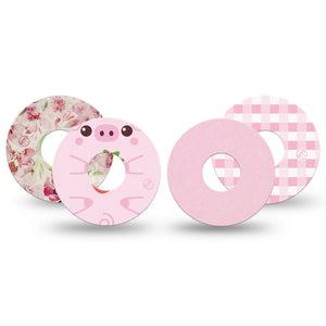 ExpressionMed Powder Pink Variety Pack Freestyle Libre 3 and Libre 3 Plus Tape, 4-Pack Tape Variety, Pantone Baby Pink Inspired Collection, Adhesive Tape Continuous Glucose Monitor Design