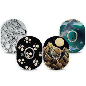 ExpressionMed Wild & Wonder Variety Pack Dexcom G7 Sticker and Tape, Dexcom Stelo Glucose Biosensor System,   Night Time Nature, Vinyl Sticker and Tape Pairing Continuous Glucose Monitor Design