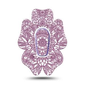 ExpressionMed Burgundy Floral Dexcom G6 Flower Shape Tape Single Tape & Single Sticker Autumn Florals, Adhesive Patch Continuous Glucose Monitor Design