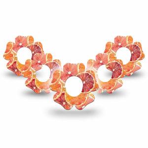 ExpressionMed Oranges Dexcom G7 and Dexcom Stelo Glucose Biosensor System Flower, 5-Pack Layered citrus slices Vinyl Graphics for Continuous Glucose Monitor