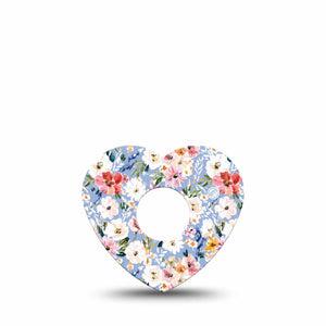 ExpressionMed Petal Breeze Freestyle Libre 3 and Libre 3 Plus Heart, Single Tape Springy floral arrangment Vinyl Decoration for CGM