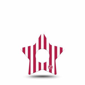 ExpressionMed Red Stripes Freestyle Libre 3 and Libre 3 Plus Star, Single Tape Red stripes Best Covers for CGM
