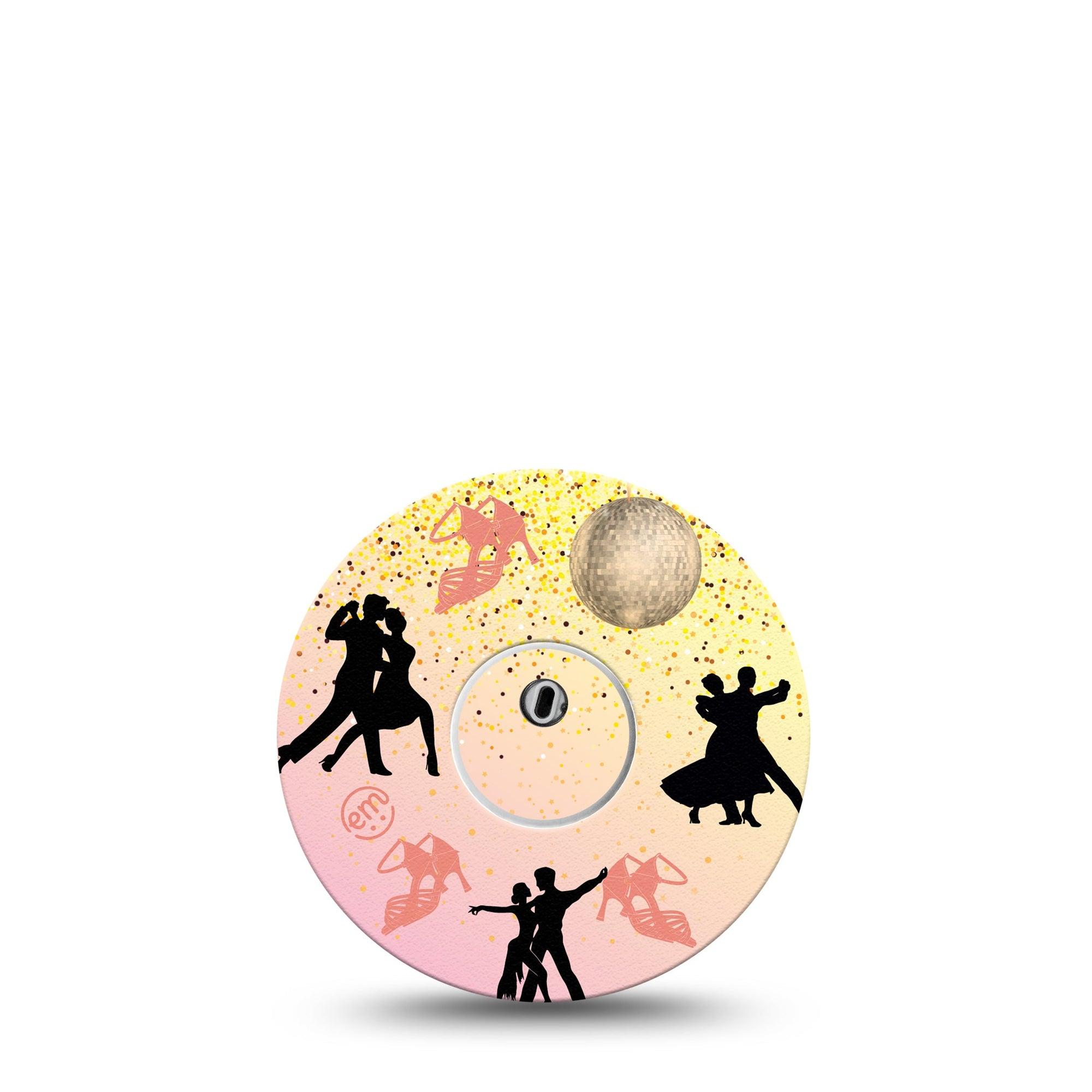 ExpressionMed Ballroom Dancing Freestyle Libre 3 Sticker and Tape disco ball shimmer Vinyl Sticker and Tape Pairing CGM Design