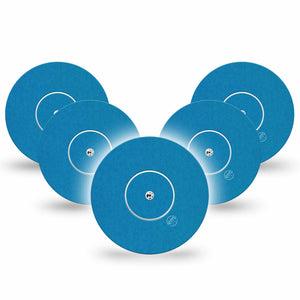 ExpressionMed Teal Freestyle Libre and Libre 2 Plus Tape, Abbott Lingo, 5-Pack Tape and 5-Pack Sticker Sea Toned Teal Solid, Fixing Ring Tape Continuous Glucose Monitor Design