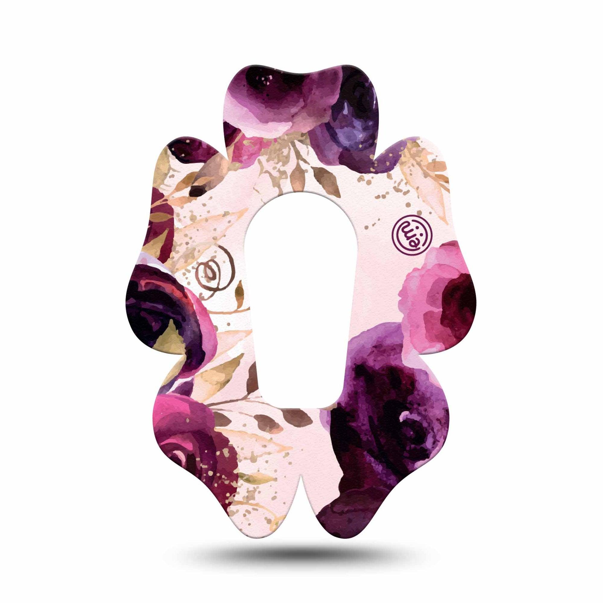 ExpressionMed Purple Bouquet Dexcom G6 Flower Shape Tape Single Tape Floral Arrangement, Adhesive Patch Continuous Glucose Monitor Design