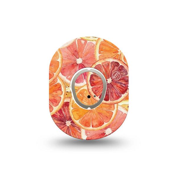 ExpressionMed Oranges Dexcom G7 and Dexcom Stelo Glucose Biosensor System Mini, Single Tape and Single Sticker Blood orange slices Waterproof Sensor Cover for CGM