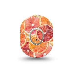 ExpressionMed Oranges Dexcom G7 and Dexcom Stelo Glucose Biosensor System Mini, Single Tape and Single Sticker Blood orange slices Waterproof Sensor Cover for CGM