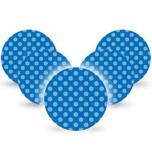 ExpressionMed Blue Polka Dots Freestyle Libre and Libre 2 Plus Overpatch, Abbott Lingo, 5-Pack Tape Barbie Dress Inspired, Fixing Ring Patch CGM Design