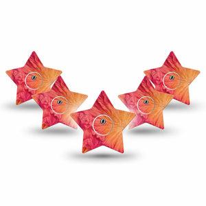 ExpressionMed Ruffles Freestyle Libre 3 and Libre 3 Plus Star, 5-Pack Tape and 5-Pack Sticker Flowing ruffle layers Fixing Ring Patch for Continuous Glucose Monitor