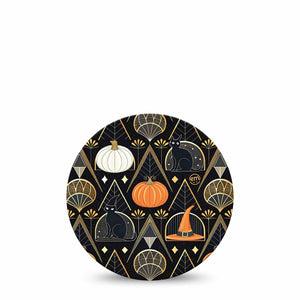 ExpressionMed Art Deco Halloween Dexcom G7 Overpatch, Dexcom Stelo Glucose Biosensor System, Single Tape Halloween Pumpkins Witch Hats, Overlay Tape CGM Design