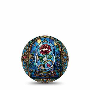 ExpressionMed Enchanted Rose Freestyle Libre, Libre 2 Plus, and Abbott Lingo, Single Tape and Single Sticker glass dome rose Overlay Patch for CGM