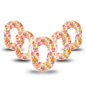 ExpressionMed Peach Dusk Dexcom G6 Mini Tape, 5-Pack Tape Summer Gossamer Garden, Adhesive Tape CGM Design