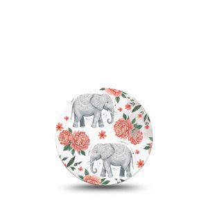 ExpressionMed Sweet Elephants Freestyle Libre 3 and Libre 3 Plus OverPatch, Single Tape soft animal graphic Adhesive Tape for CGM