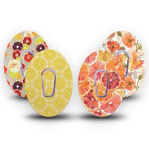 ExpressionMed Citrus Crush Dexcom G6, tape and sticker  bright fruit graphic Waterproof Plaster for Continuous Glucose Monitor