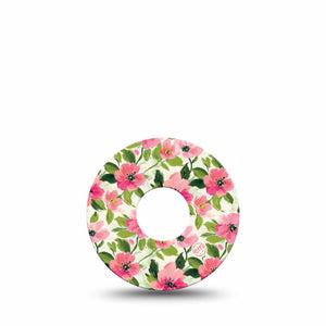 ExpressionMed Painter’s Cosmos Freestyle Libre 3 and Libre 3 Plus, Single Tape Spring pink florals Overlay Patch for Continuous Glucose Monitor