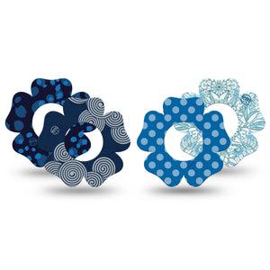 ExpressionMed Barbie Splash Variety Pack Freestyle Libre 2 and Libre 2 Plus Flower Shape Tape, Abbott Lingo, 5-Pack Tape and 5-Pack Sticker Polka Dots, Plaster CGM Design