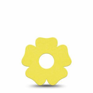 ExpressionMed Butter Yellow Freestyle Libre 3 and Libre 3 Plus Flower Shape Tape, Single Tape Muted Yellow Hue, Overlay Tape CGM Design