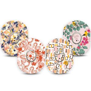 ExpressionMed Sunset Sorbet Variety Pack Dexcom G7 Tape, Dexcom Stelo Glucose Biosensor System, 4-Pack Tape and 4-Pack Sticker Variety Summer Glow Inspired, Overlay Tape CGM Design