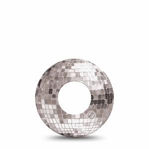 ExpressionMed Mirror Ball Freestyle Libre, Libre 2 Plus, and Abbott Lingo, Single Tape Party disco ball Fixing Ring Patch for CGM