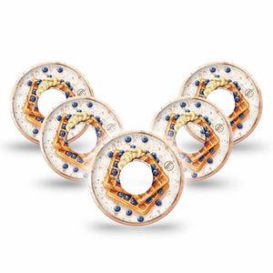 ExpressionMed Breakfast Freestyle Libre 3 and Libre 3 Plus, 5-Pack Sweet waffles Sensor Decoration for CGM