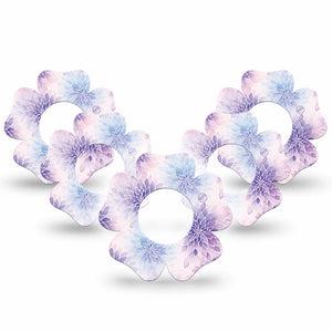 ExpressionMed Wisteria Fade Freestyle Libre, Libre 2 Plus, and Abbott Lingo Flower, 5-Pack Ombre purple floral Sensor Cover for Continuous Glucose Monitor