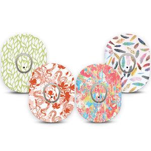 ExpressionMed Heatwave Variety Pack Dexcom G7 Sticker and Tape, Dexcom Stelo Glucose Biosensor System,  Spring Pastel, Vinyl Sticker and Tape Pairing Continuous Glucose Monitor Design