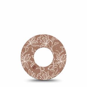 ExpressionMed Mocha Mousse Lace Freestyle Libre and Libre 2 Plus Tape, Abbott Lingo, Single Tape 2025 Color Trend, Fixing Ring Tape Continuous Glucose Monitor Design