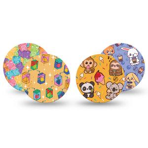 ExpressionMed Sugar Rush Variety Pack Freestyle Libre 3 and Libre 3 Plus Overpatch, 4-Pack Tape Variety Cute Stuffed Animal Inspired, Adhesive Patch CGM Design