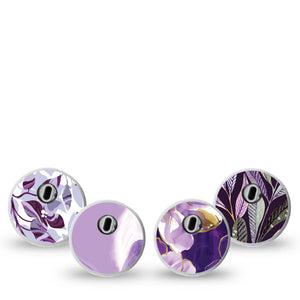 ExpressionMed Moody Plum Freestyle Libre 3 and Libre 3 Plus Sticker, 4-Pack Sticker Purple majestic prints Vinyl Decoration for CGM