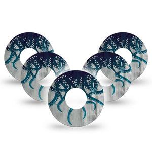 ExpressionMed Tentacles Infusion Set Tape, 10-Pack Tape Kraken-Inspired, Overlay Patch Continuous Glucose Monitor Design