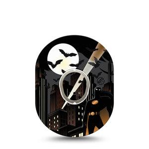 ExpressionMed Bat Man  Dexcom G7 Sticker and Tape, Dexcom Stelo Glucose Biosensor System,  Bat Hero Cape Inspired, Vinyl Sticker and Tape Pairing Continuous Glucose Monitor Design