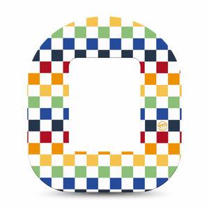 ExpressionMed Rainbow Checkerboard Mobi Tape Single Tape Grid Checkered Rainbow, Adhesive Tape CGM Design
