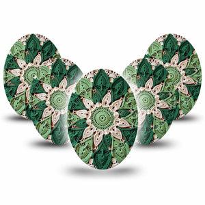 ExpressionMed Knit Monstera Medtronic Guardian Enlite Universal Oval, 5-Pack Yarn knitted flower Fixing Ring Tape for Continuous Glucose Monitor
