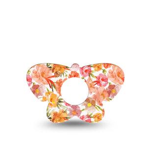 ExpressionMed Peach Dusk Infusion Set Butterfly Shape Tape, 5-Pack Tape Orange Airy Textures, Plaster Continuous Glucose Monitor Design