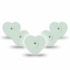 ExpressionMed Mint Green Freestyle Libre 3 and Libre 3 Plus Heart Shape Tape, 5-Pack Tape and 5-Pack Sticker Basic Color, Patch CGM Design