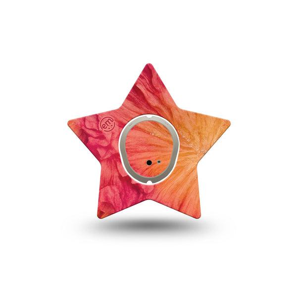ExpressionMed Ruffles Dexcom G7 and Dexcom Stelo Glucose Biosensor System Star, Single Tape and Single Sticker Sunset color floral Adhesive Patch for CGM