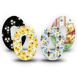 ExpressionMed Sunny Dexcom G6, 4-Pack Tape sun inspired colors Decorative Adhesive Tape for CGM